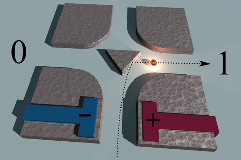 Баллистический транзистор играет электронами в атомный бильярд