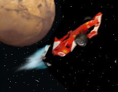 Красная ferrari готова лететь к красной планете